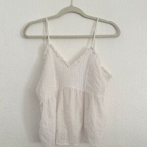 White Eyelet Lace Tank Top
